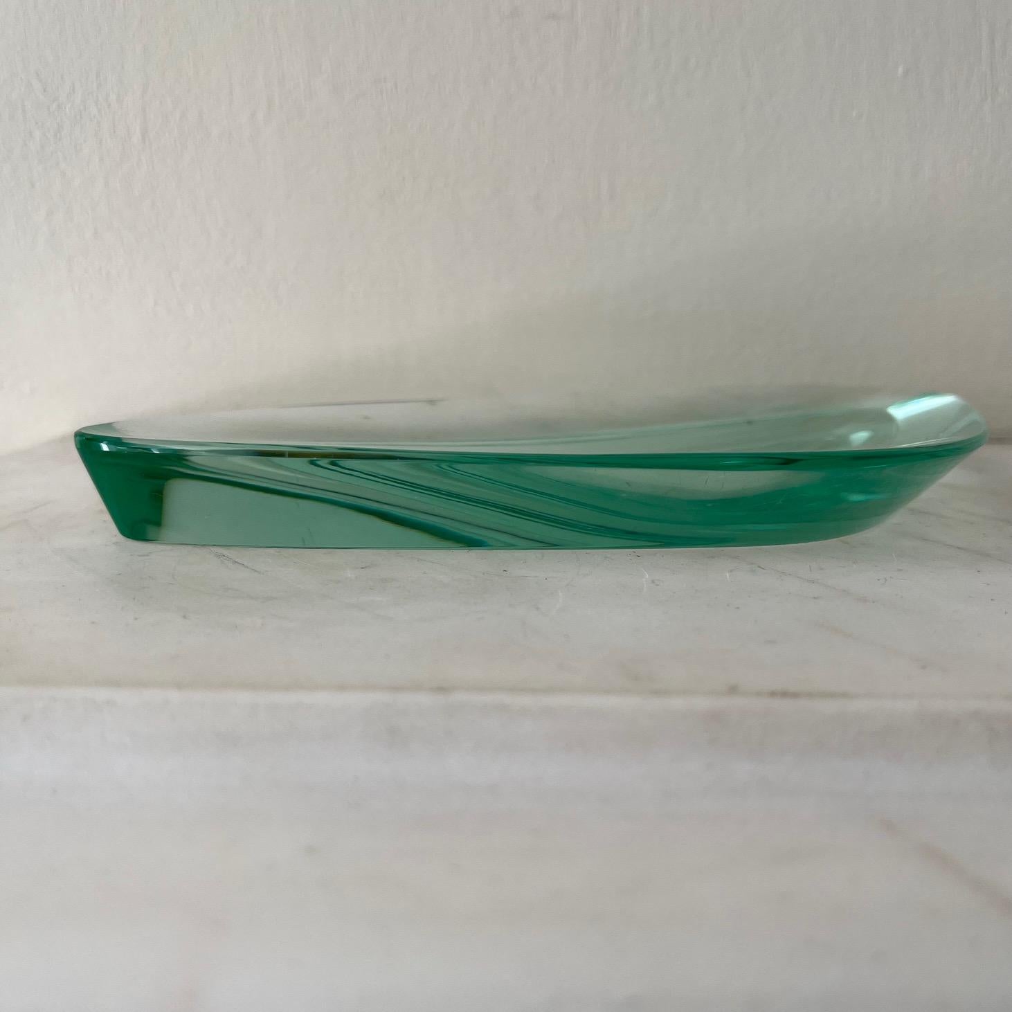 Italian Small Glass Dish by Fontana Arte C.1960’s For Sale