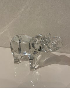 Small Glass Elephant Figurine by Baccarat