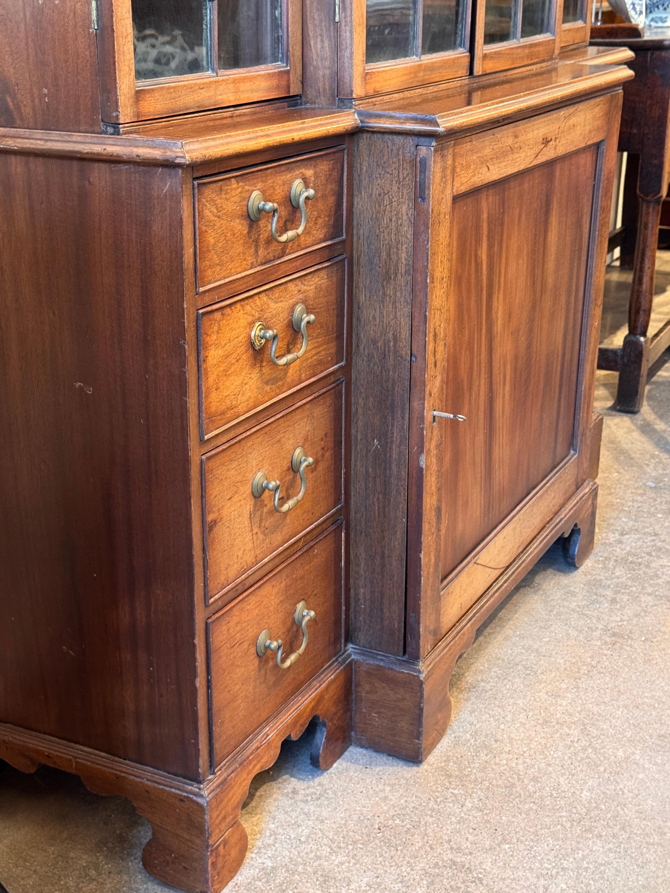 Small Glass-Front Breakfront For Sale 6