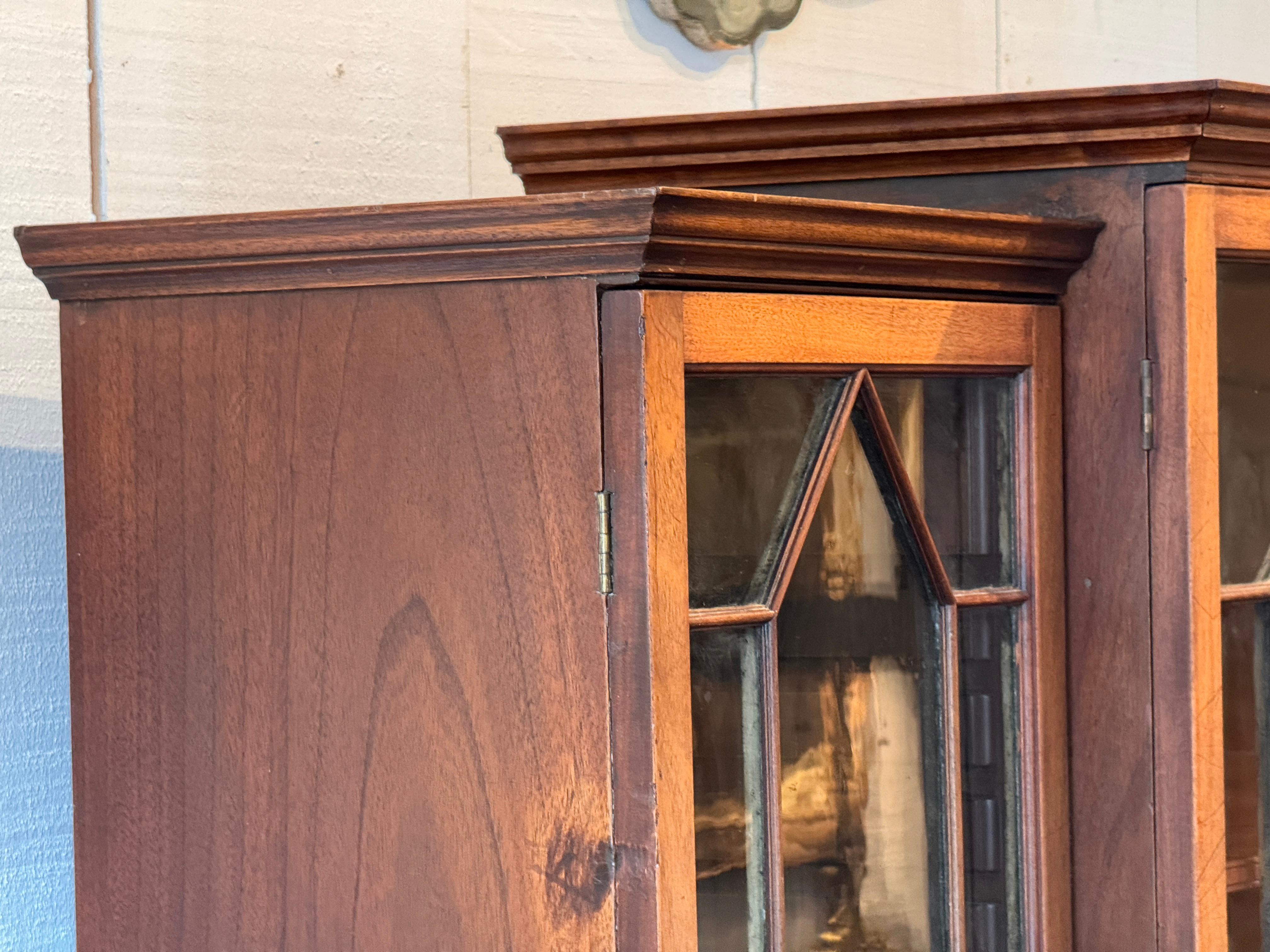 Small Glass-Front Breakfront For Sale 8