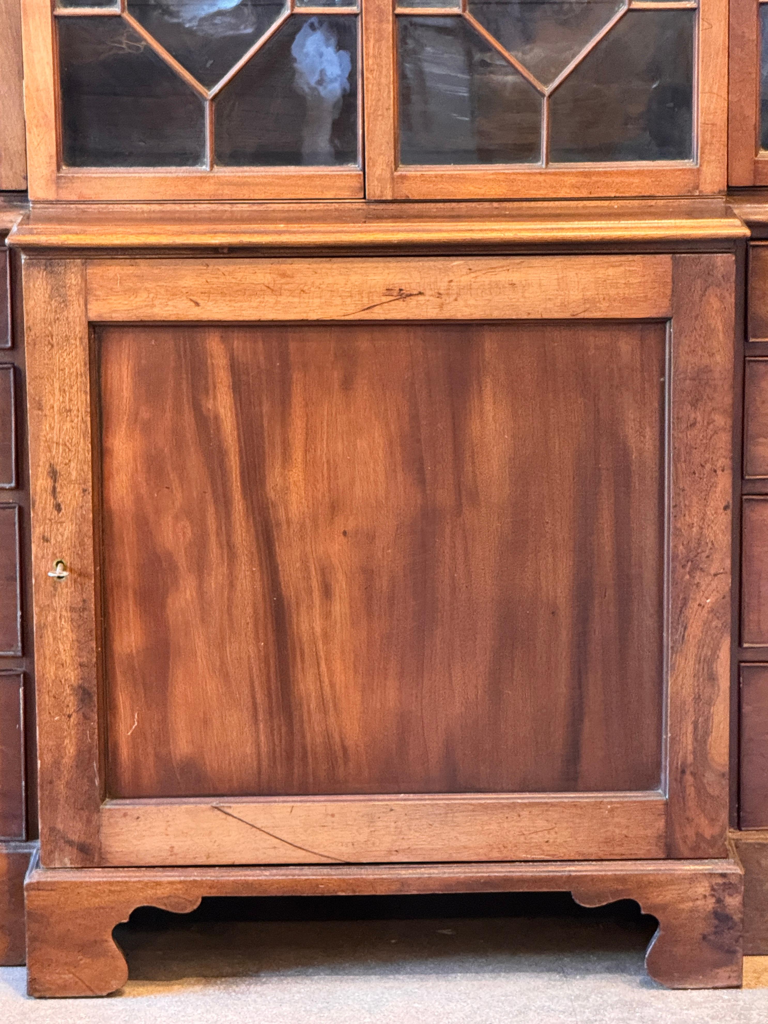 19th Century Small Glass-Front Breakfront For Sale