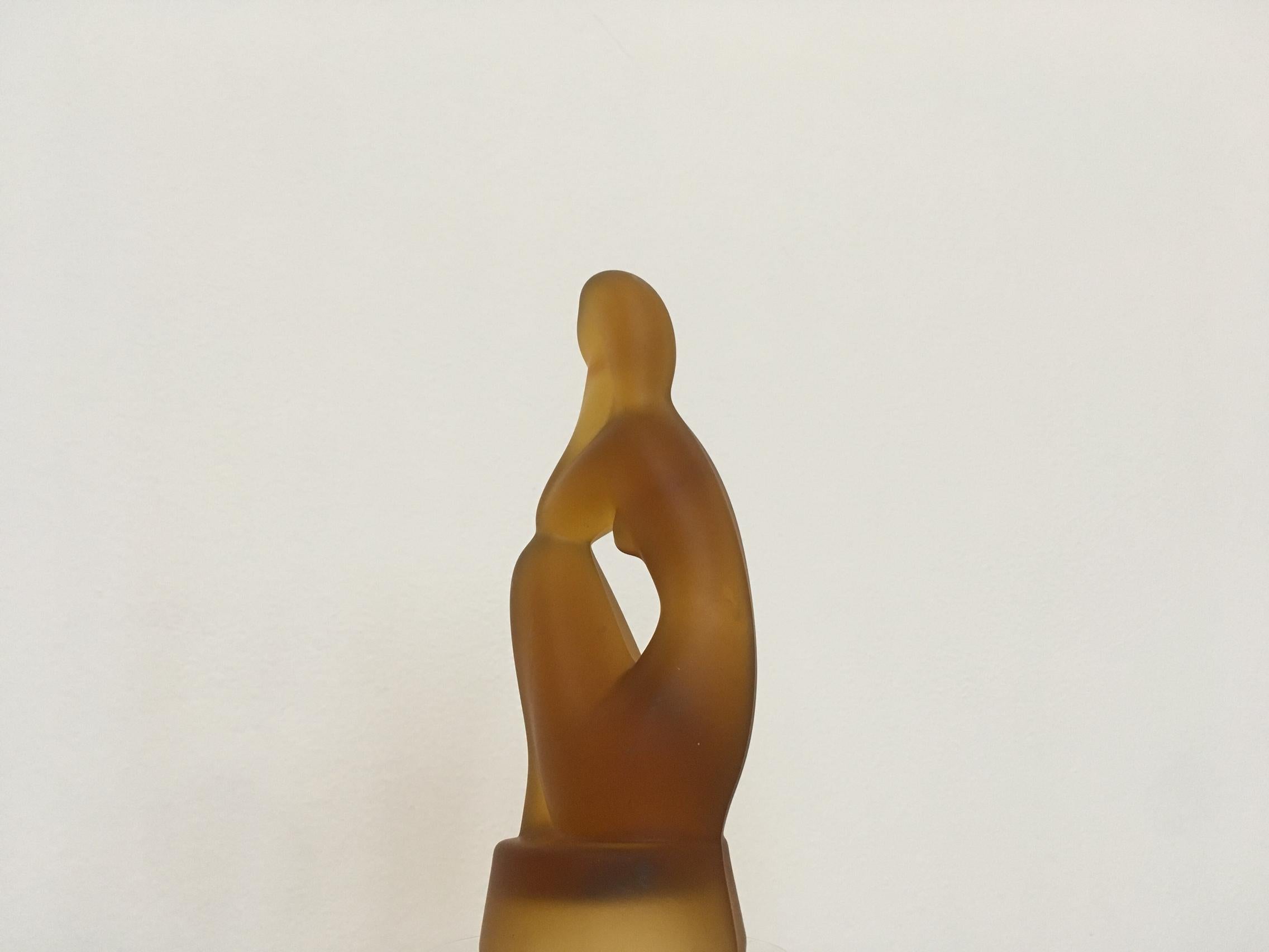 Czech Small glass sculpture by Jitka Forejtova - 1970s For Sale