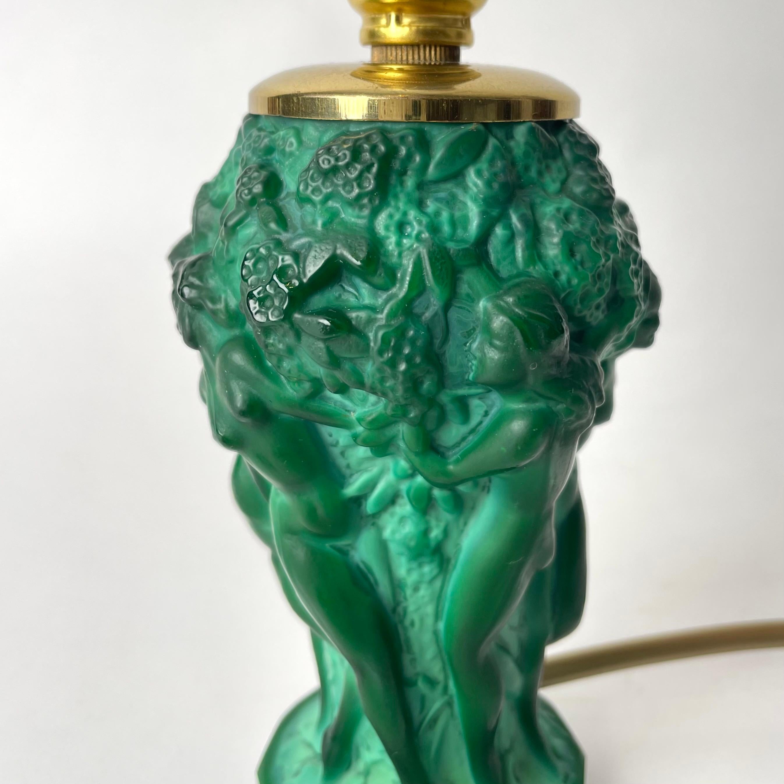 Brass Small glass Table Lamp. Art Deco designed by H. Hoffman & C. Schlevogt For Sale