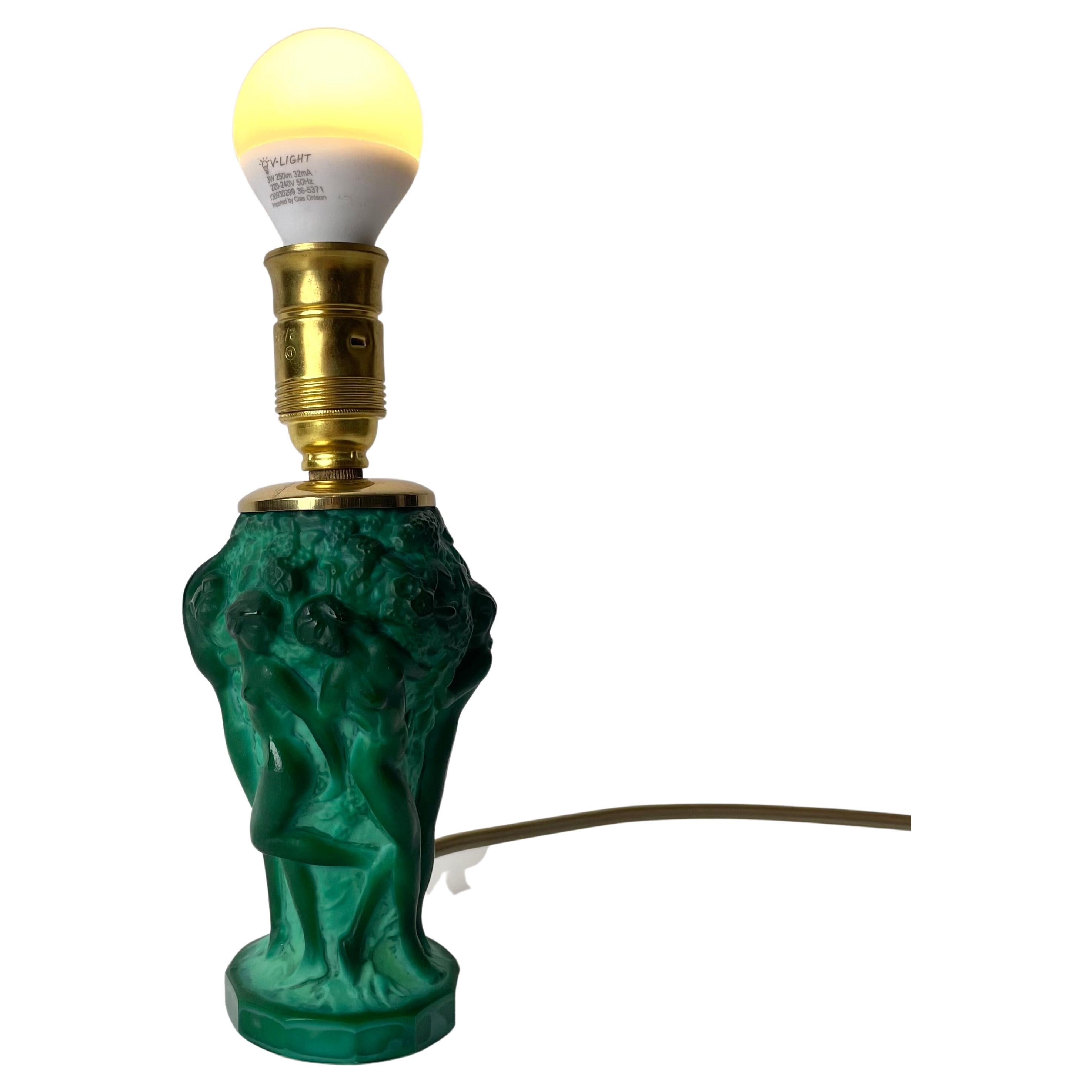 Petite lampe de bureau en verre. Conçu par H. Hoffman & C. Schlevogt en vente