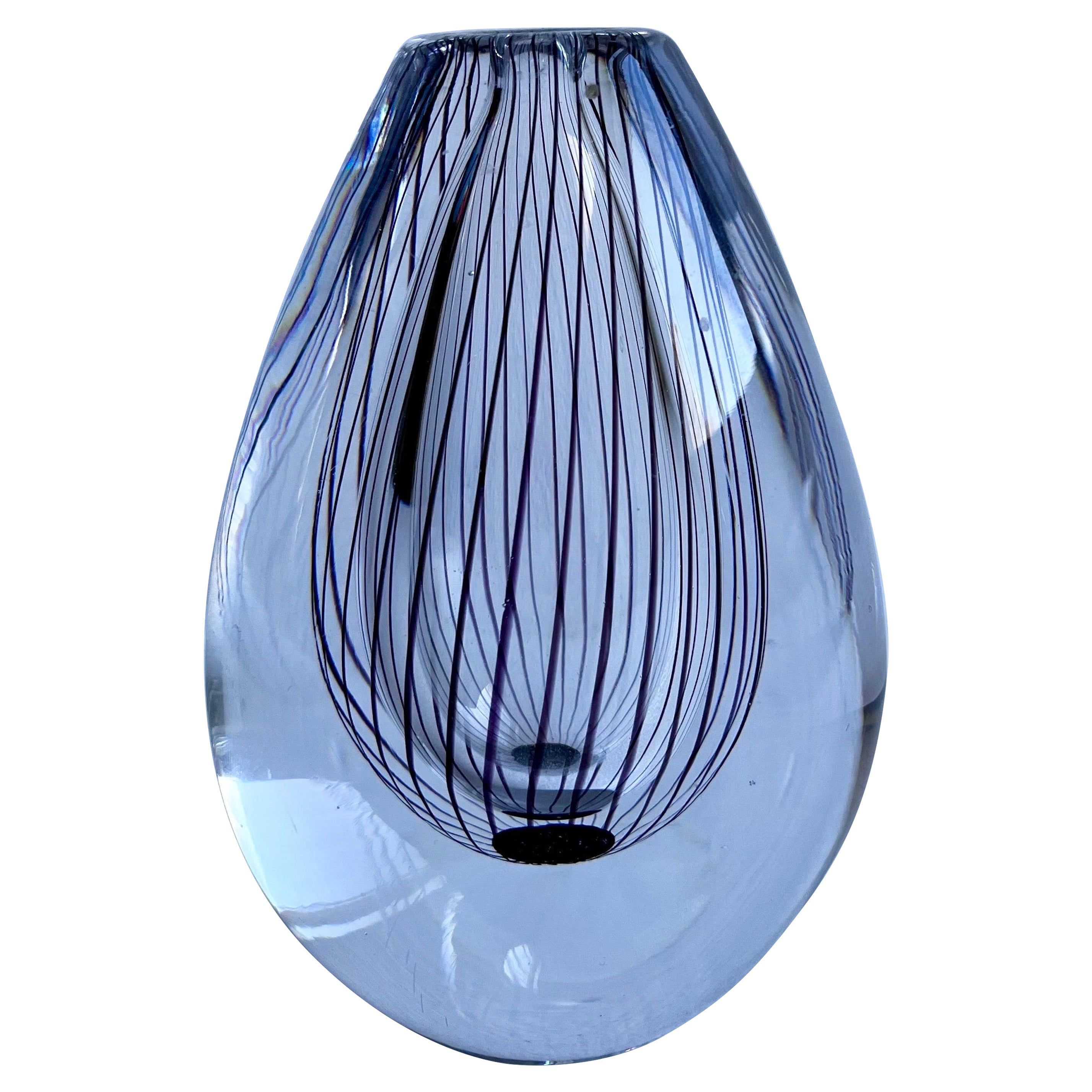 Petit vase en verre par Vicke Lindstrand pour Kosta, années 1950