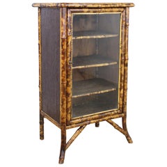 Small Glazed Bamboo Bookcase with Lacquered Top