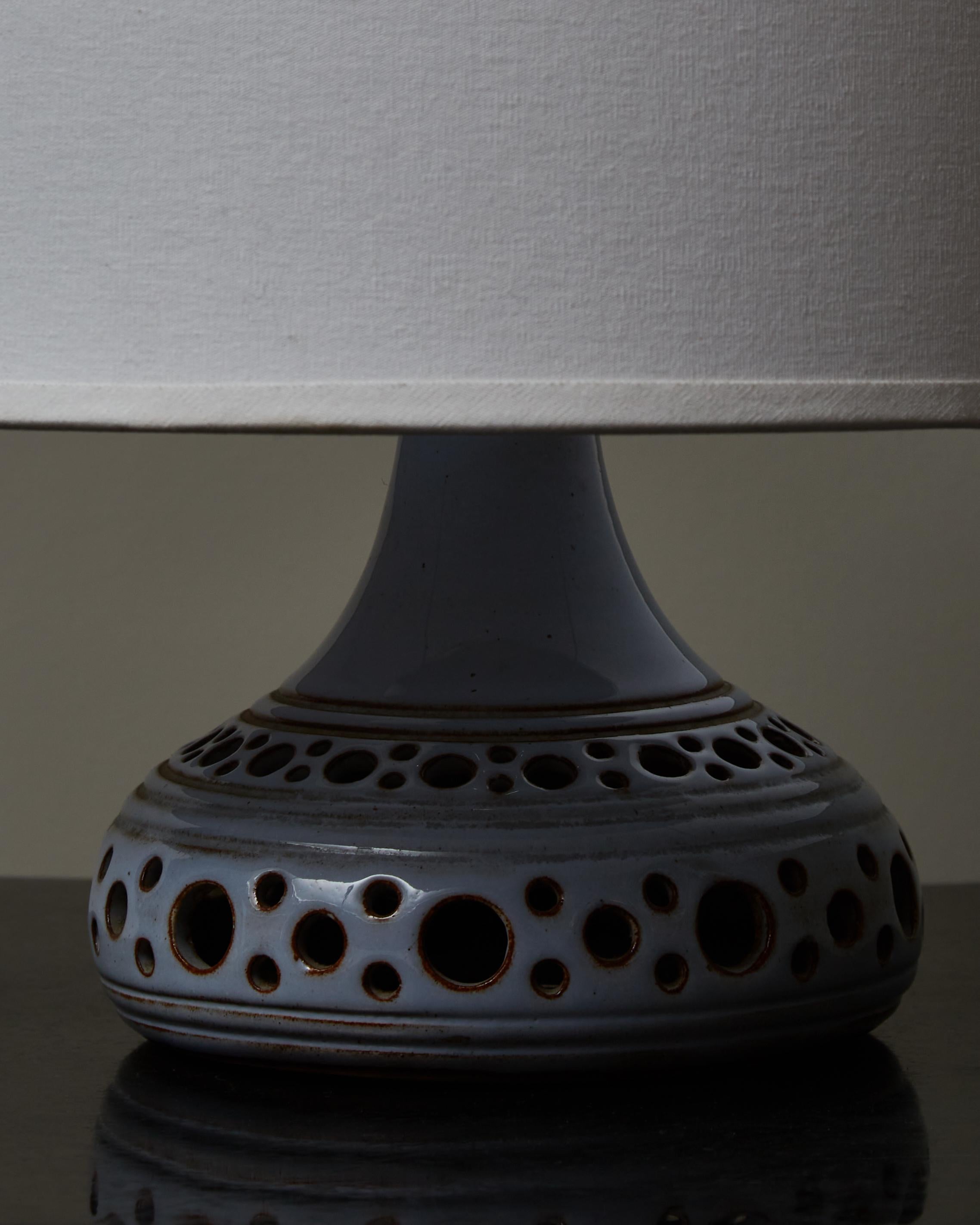 French Small Glazed Ceramic Table Lamp