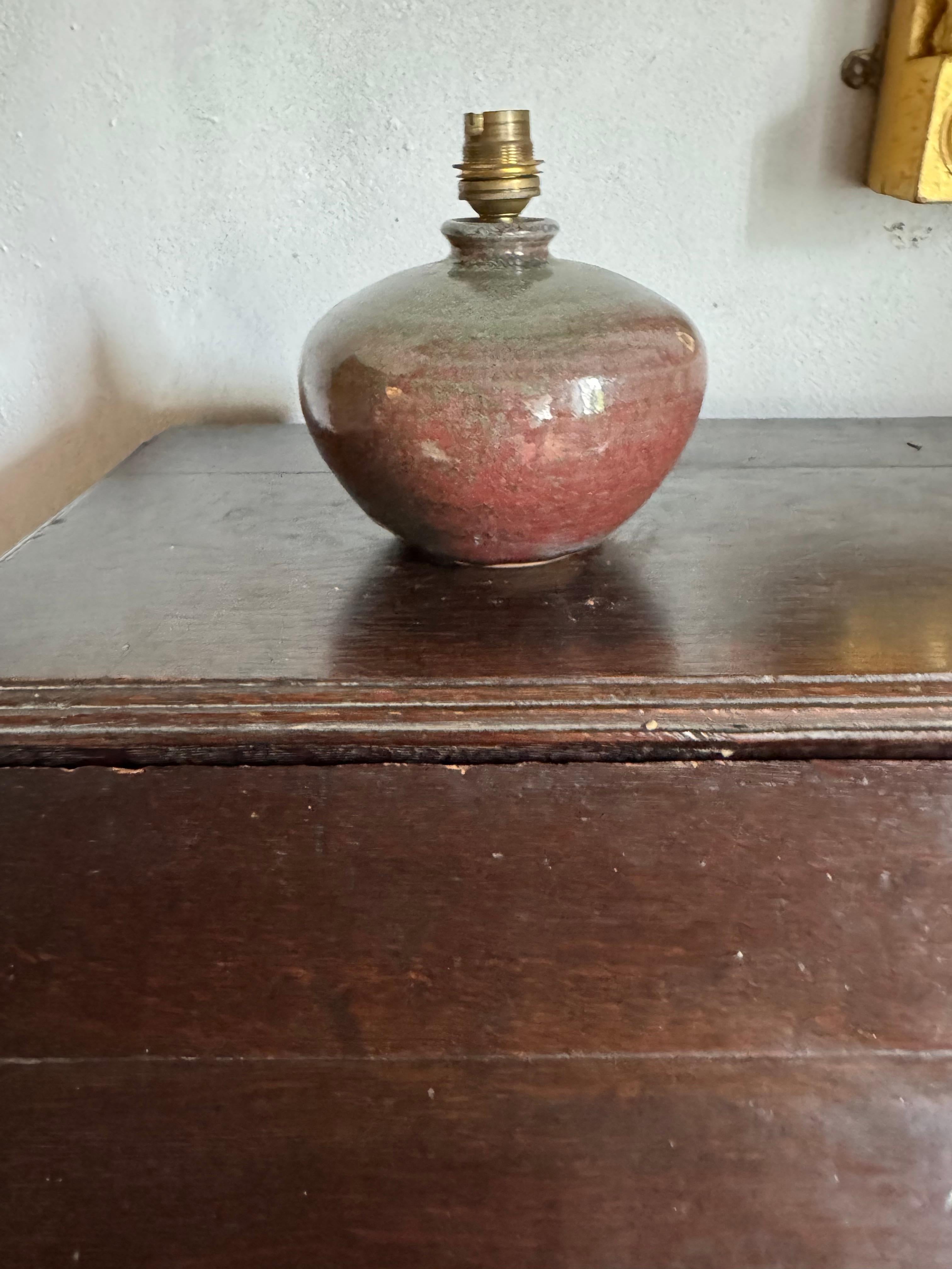 Glazed Small glazed ceramic table lamp For Sale