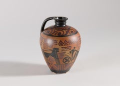 Small Glazed Grecian-style Vase with Chariot, Ciboure Pottery, France, 1925