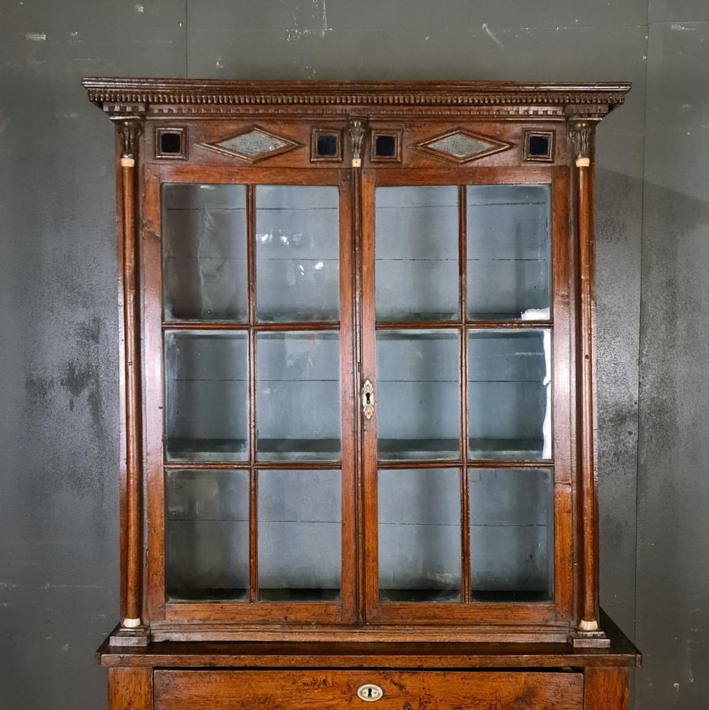 Small Glazed Oak Display Cupboard 4