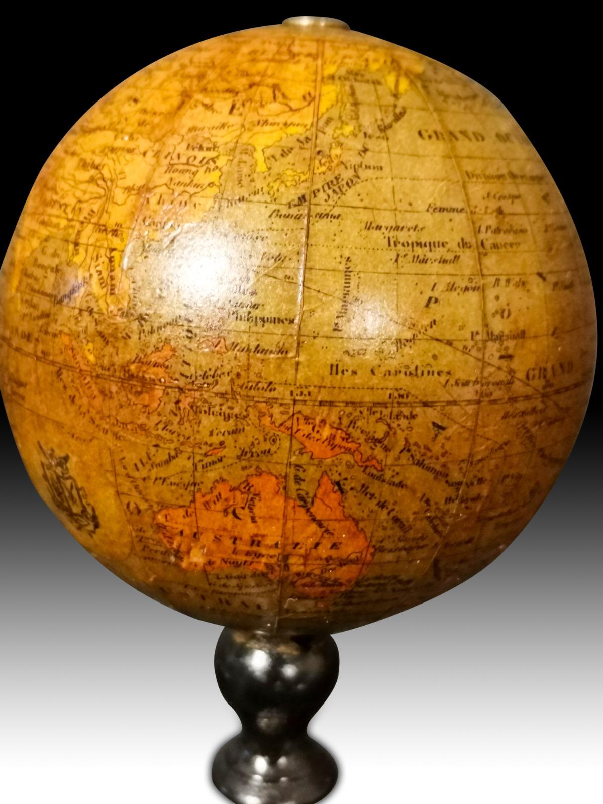 Hand-Crafted Small Globe from the 19th Century For Sale