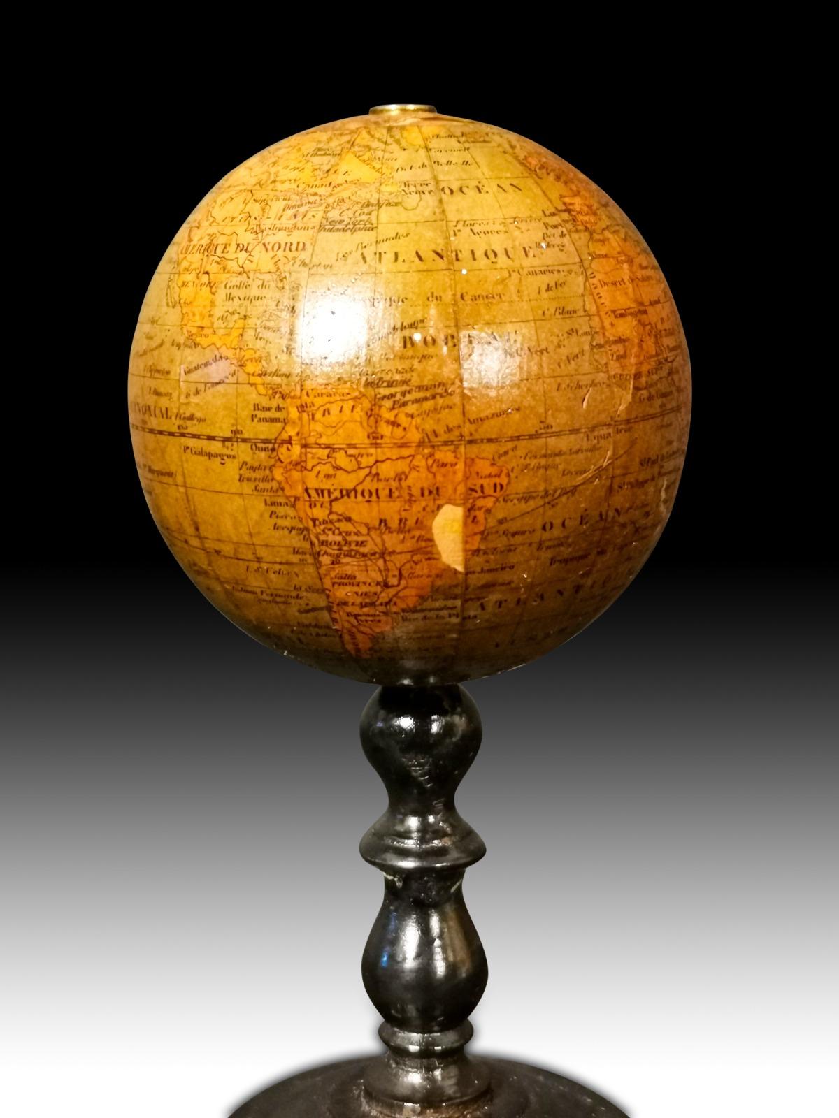 Wood Small Globe from the 19th Century For Sale