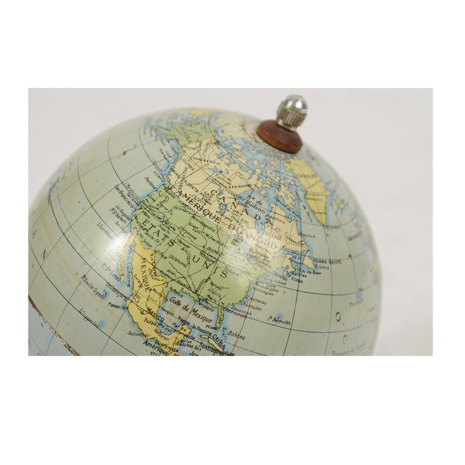 Small Globe Made of Lithographed Tin, Early 1950s 1