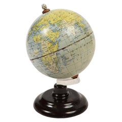 Vintage Small Globe Made of Lithographed Tin, Early 1950s