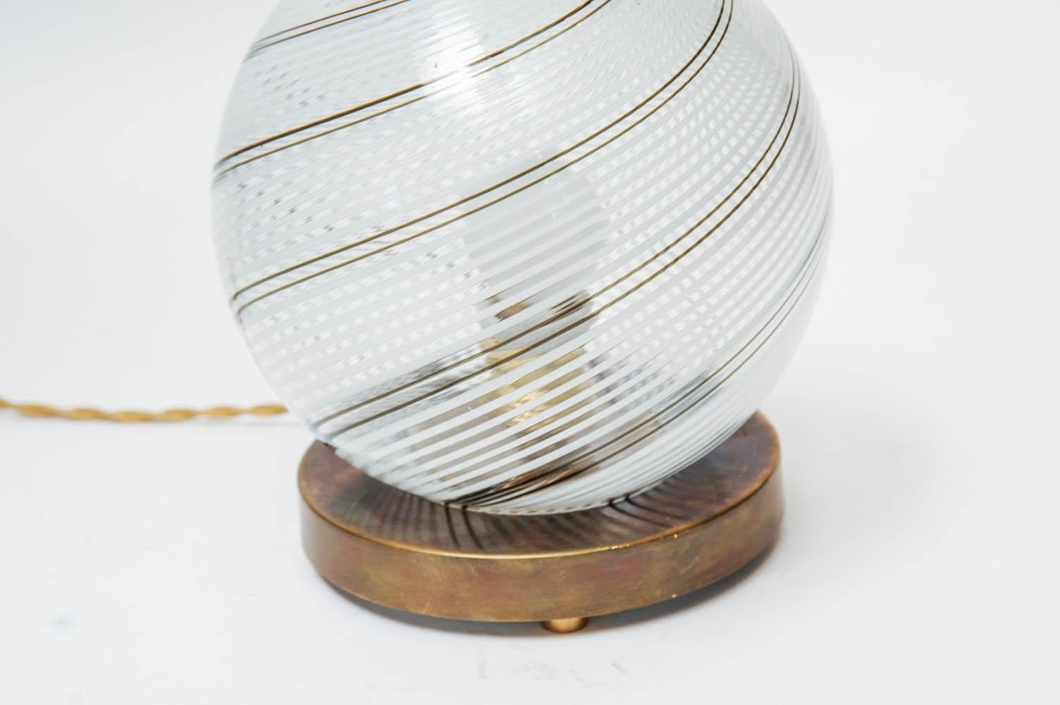 Italian Small Globe Venini Table Lamp