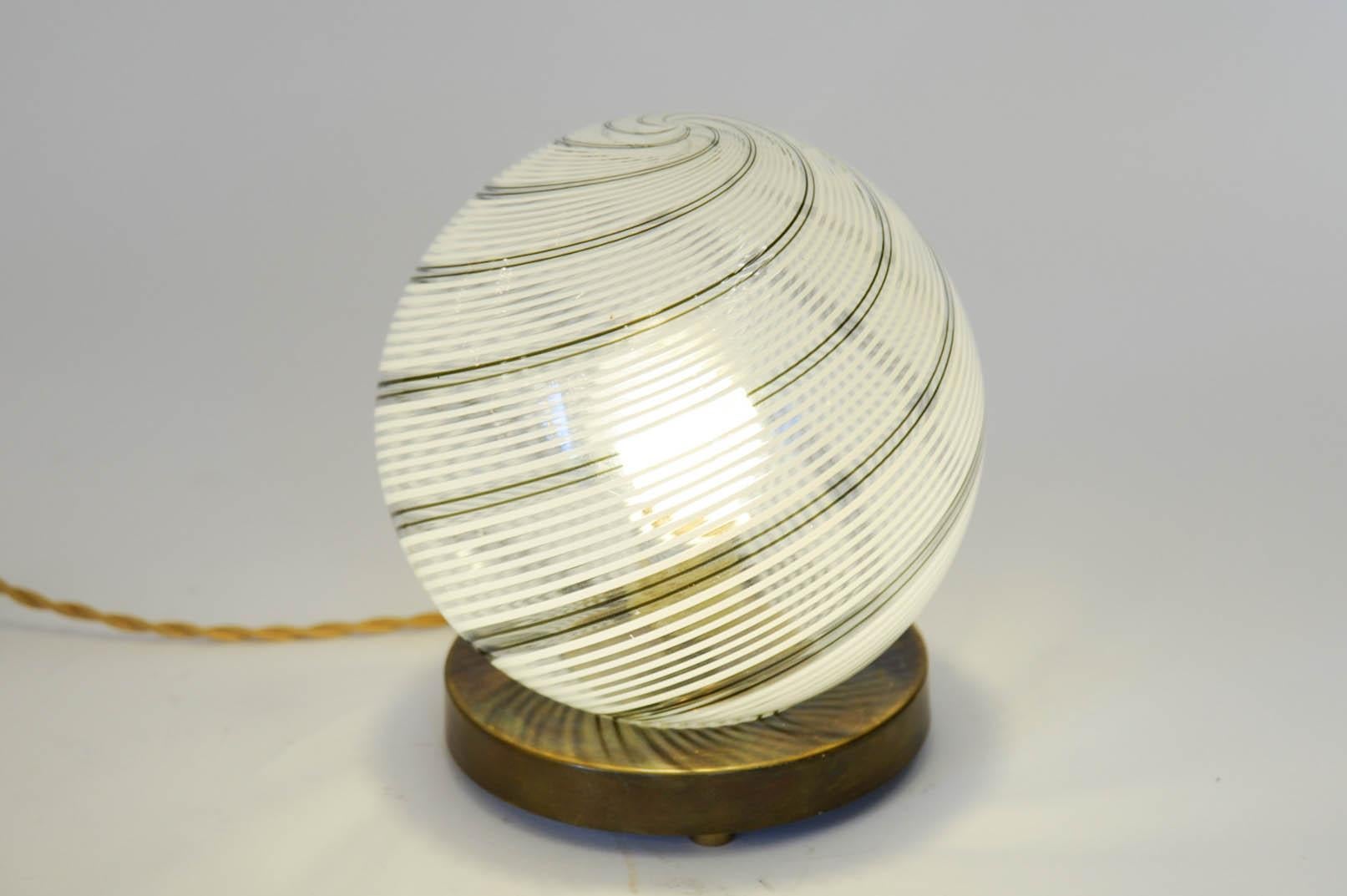Late 20th Century Small Globe Venini Table Lamp