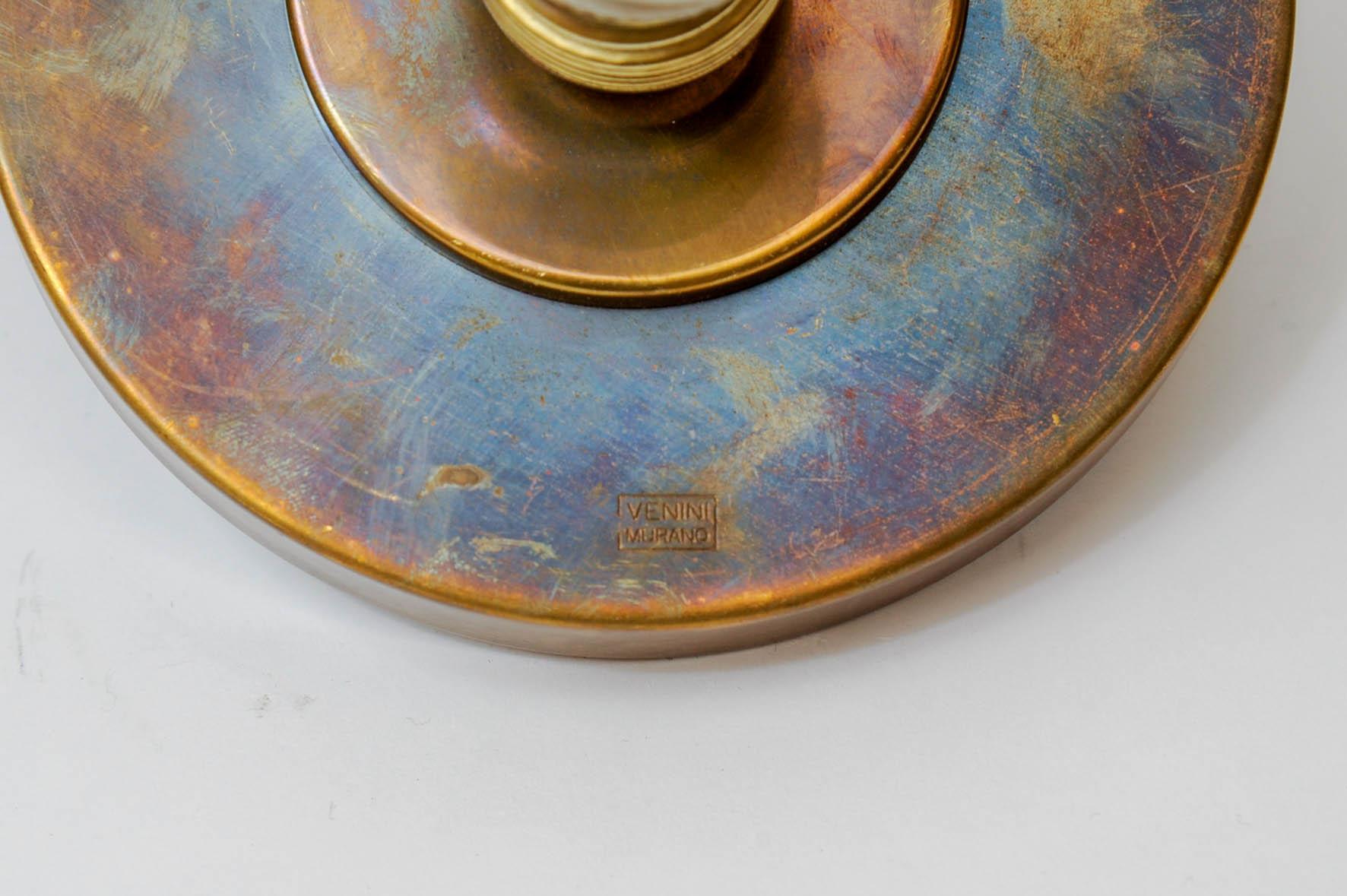 Brass Small Globe Venini Table Lamp