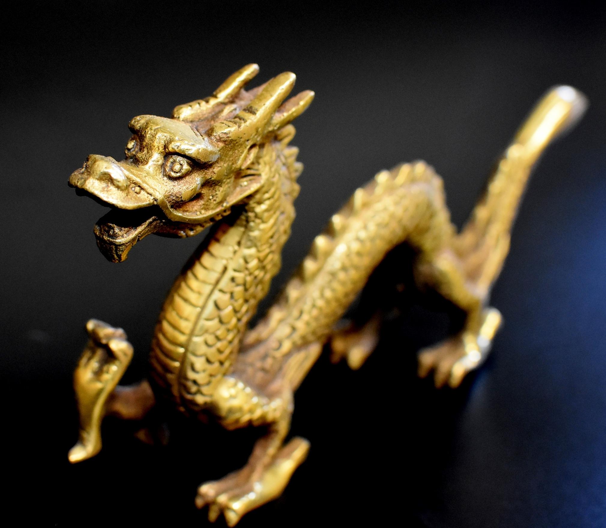 Small Gold Bronze Dragon 8