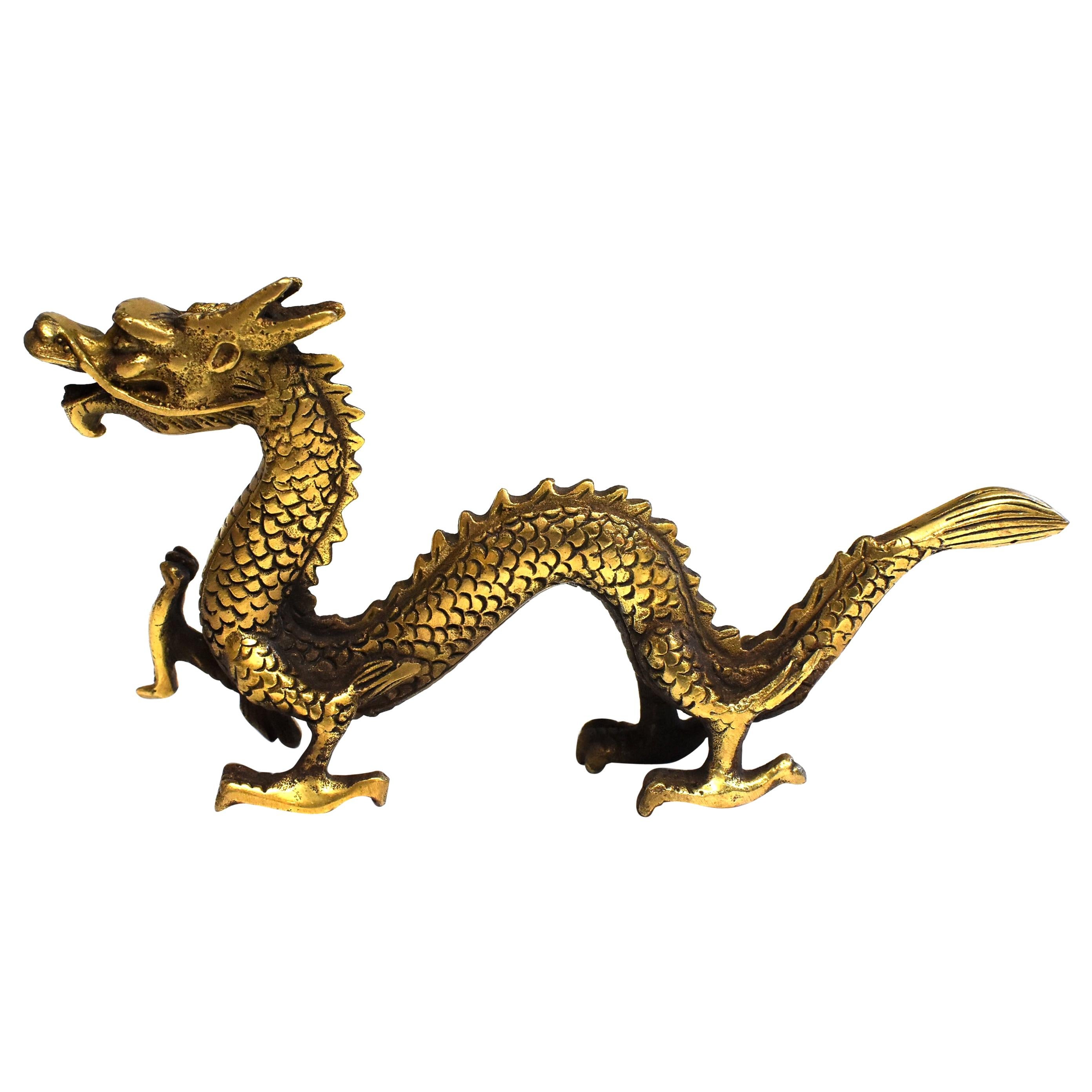 Small Gold Bronze Dragon at 1stDibs
