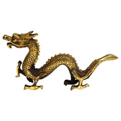 Vintage Small Gold Bronze Dragon