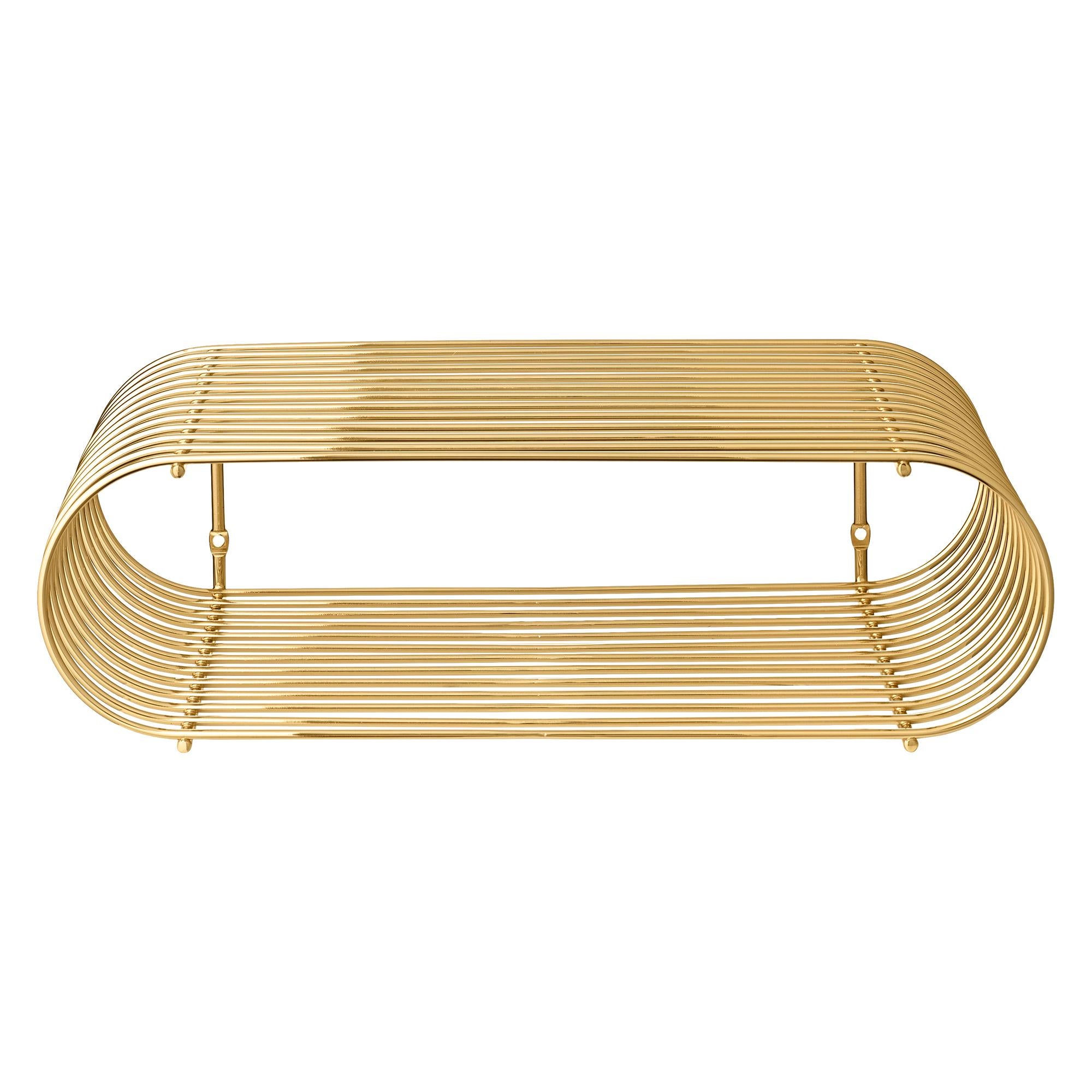 Modern Small Gold Contemporary Shelf For Sale