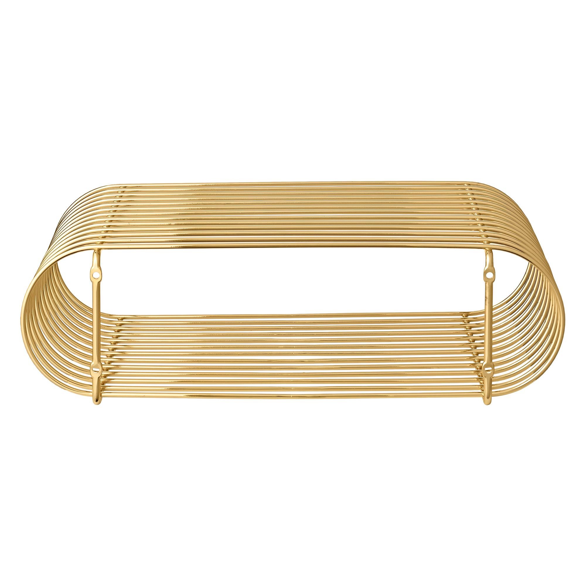 Danish Small Gold Contemporary Shelf For Sale