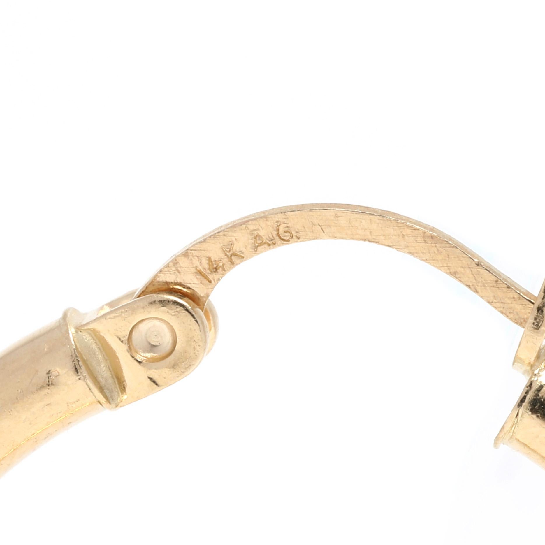 Ohrringe aus Gold mit Creolen, 14k Gelbgold, dünne Goldcreolen für Damen oder Herren