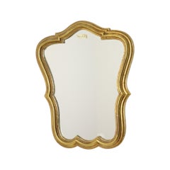 Small Gold Leaf Gilded Baroque Mirror Classic France Sixties