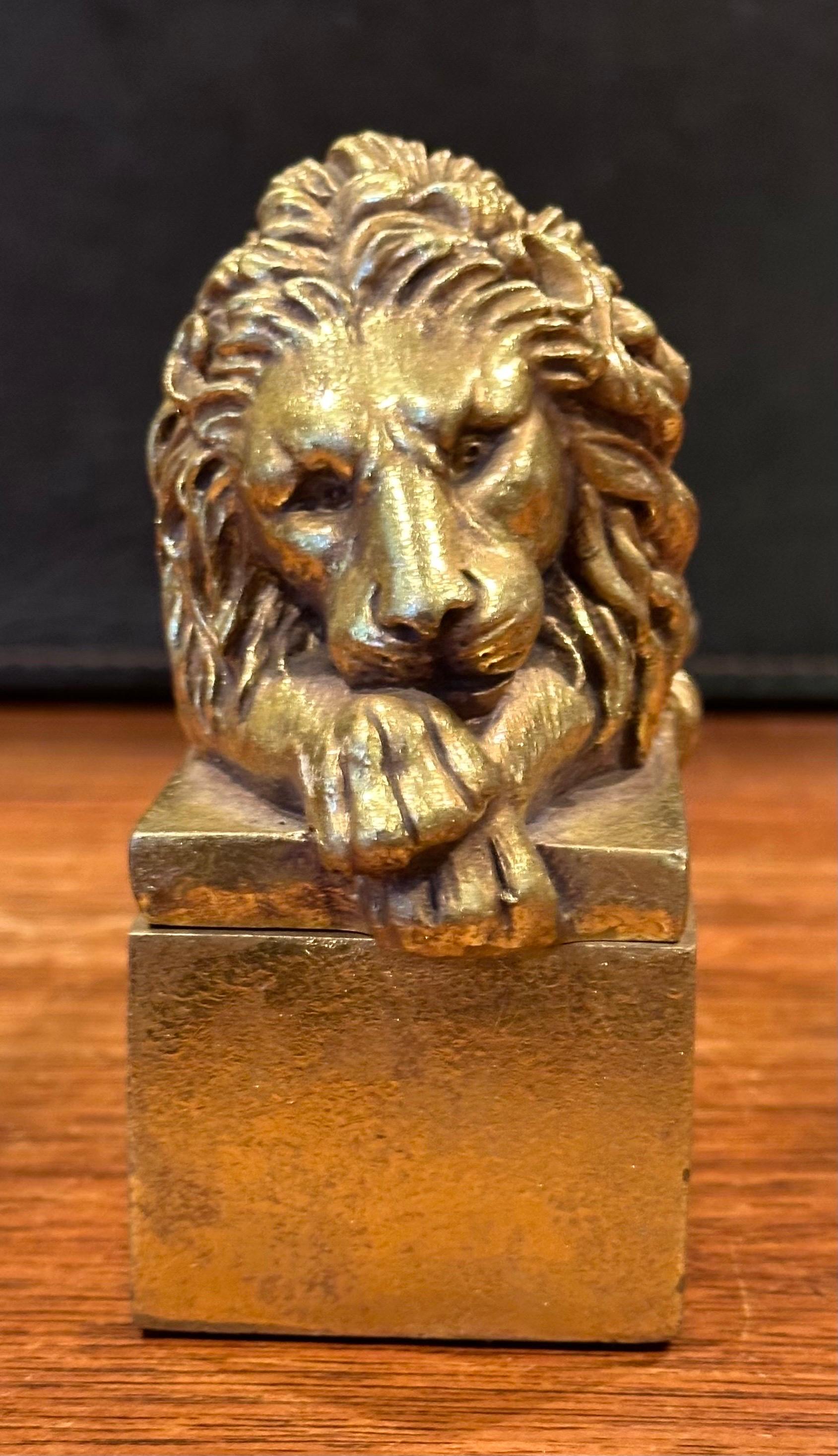Small Gold Lion Trinket Box in the Style of by Antonio Canova 2