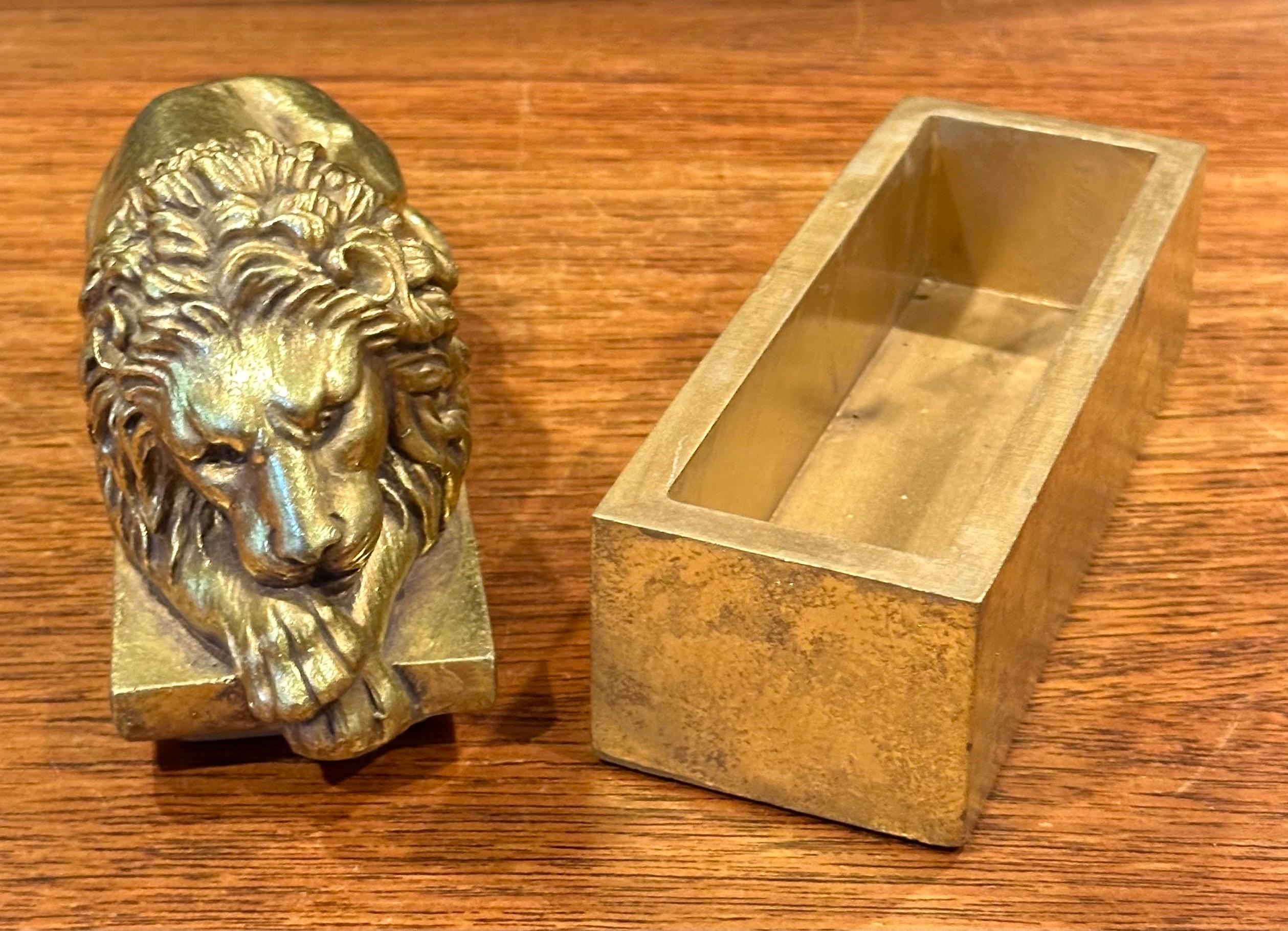 Small Gold Lion Trinket Box in the Style of by Antonio Canova 3