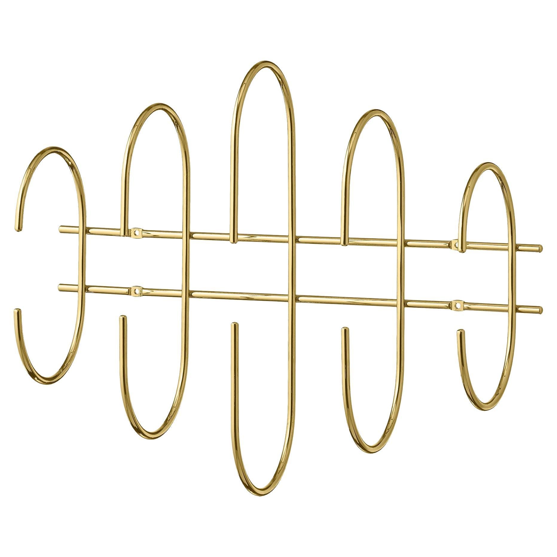 Small Gold Minimalist Coat Rack For Sale