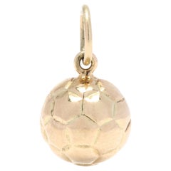 Small Gold Soccer Ball Charm, 14k Yellow Gold, Gold Sports