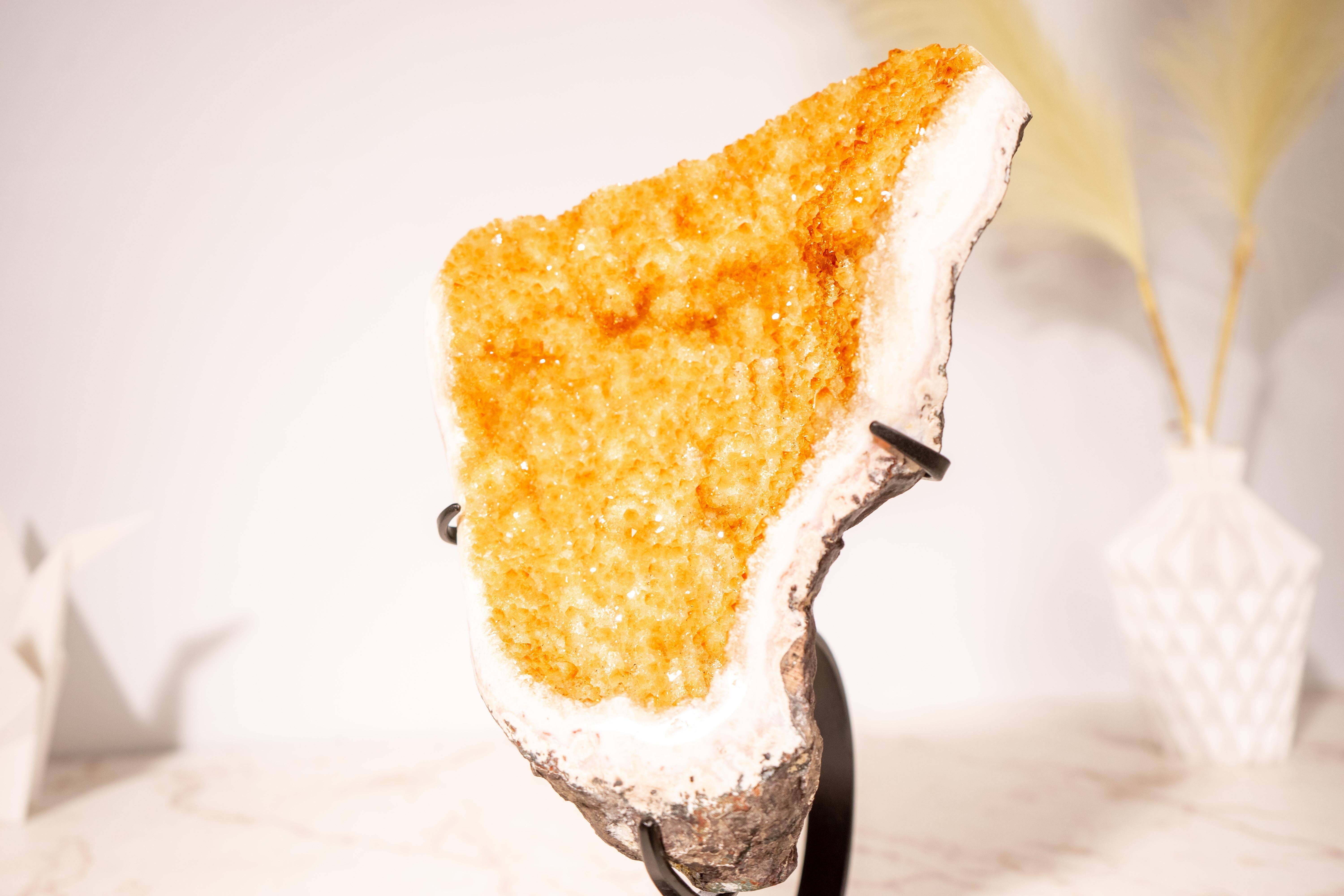 Cup-Formed Small Natural Golden Yellow Citrine Cluster In New Condition In Ametista Do Sul, BR