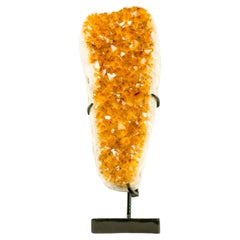 Small Golden Yellow Citrine Cluster with Sparkly Citrine, Office Crystal Decor