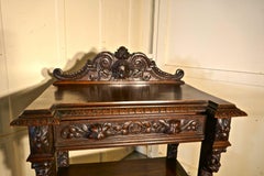Small Gothic Victorian Carved Oak Green Man Buffet