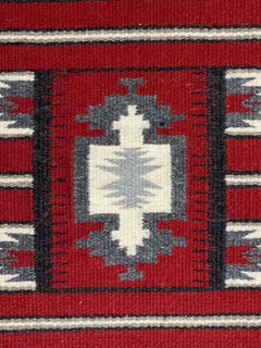 Small Ganado Red Wool Rug by Mary James, Native American Style, USA