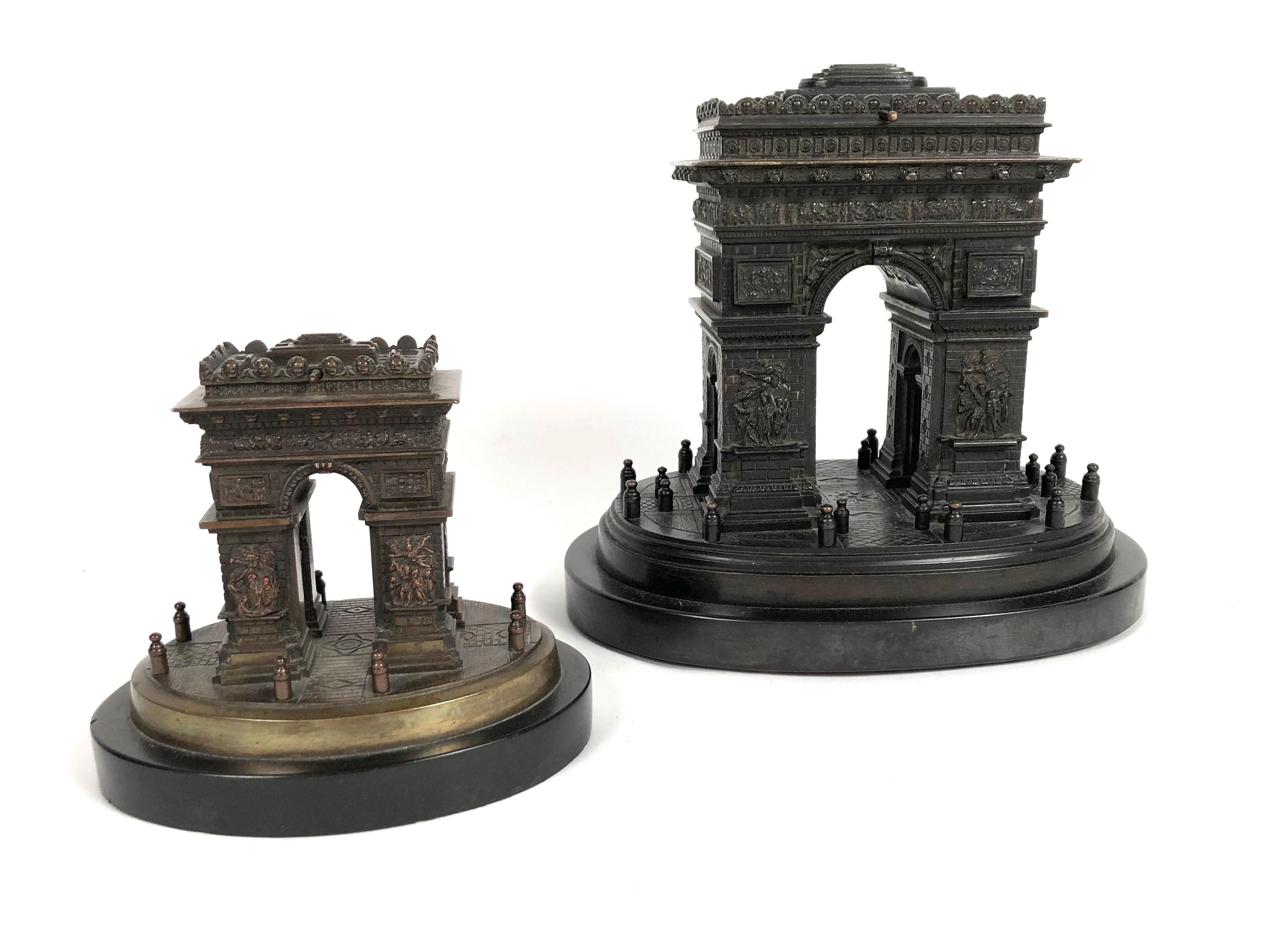 Late 19th Century Small Grand Tour Bonze Architectural Model of the Arc De Triomphe in Paris