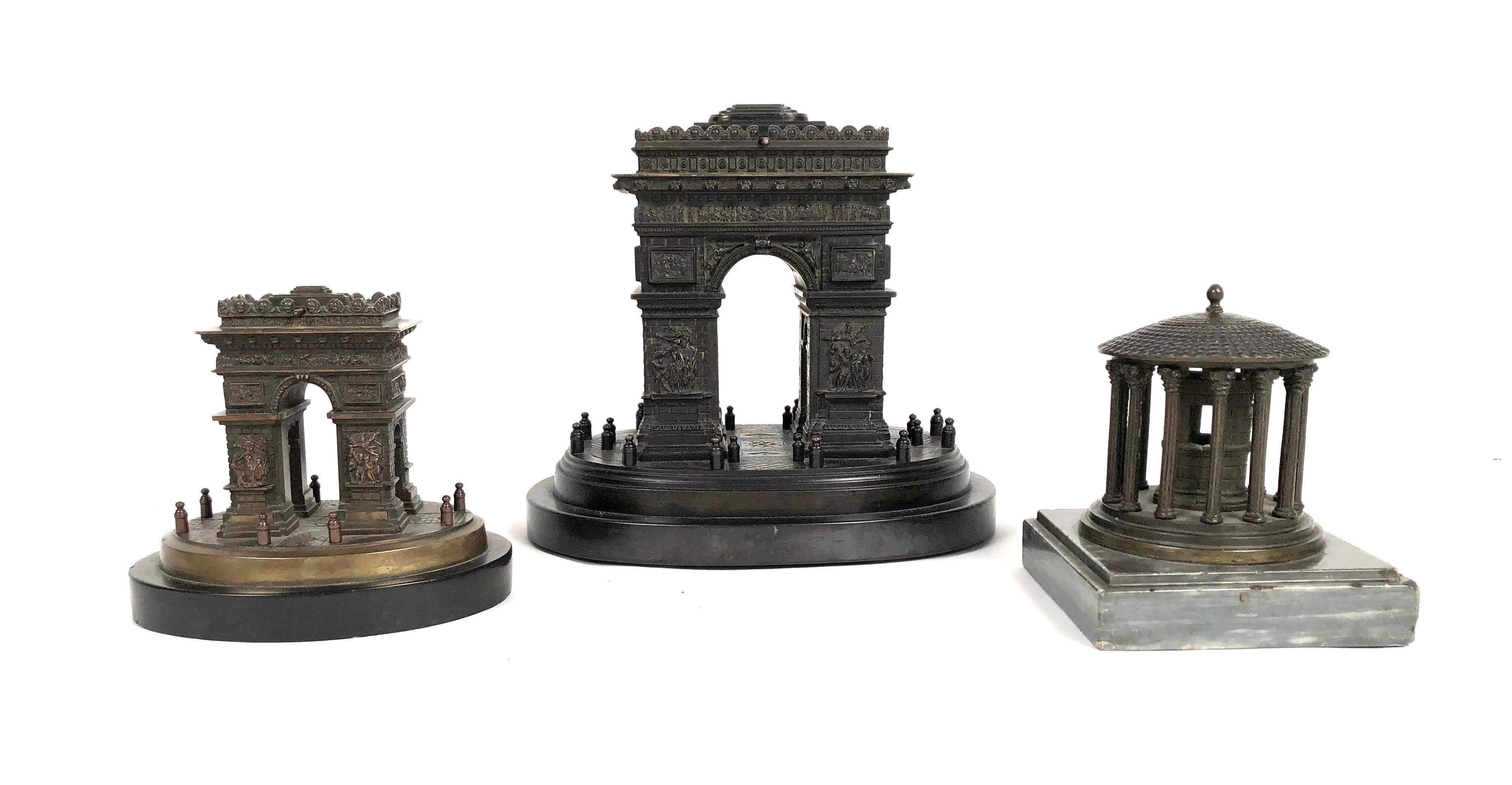 Bronze Small Grand Tour Bonze Architectural Model of the Arc De Triomphe in Paris