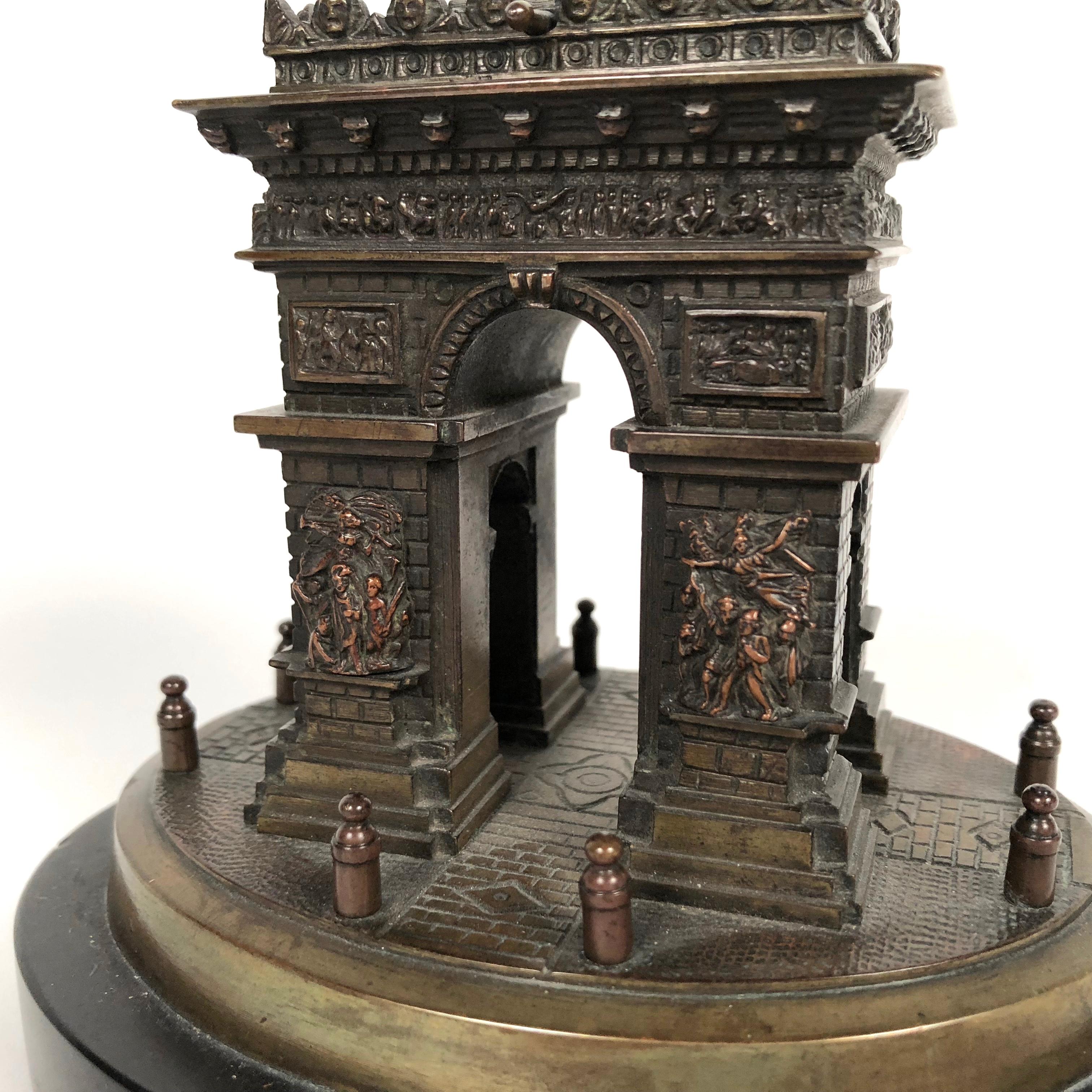 French Small Grand Tour Bonze Architectural Model of the Arc De Triomphe in Paris