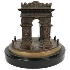 Small Grand Tour Bonze Architectural Model of the Arc De Triomphe in Paris