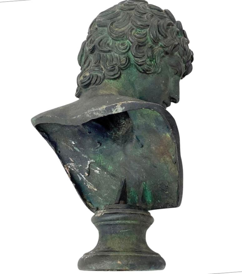 Italian Small Grand Tour Bronze Bust of Antinous
