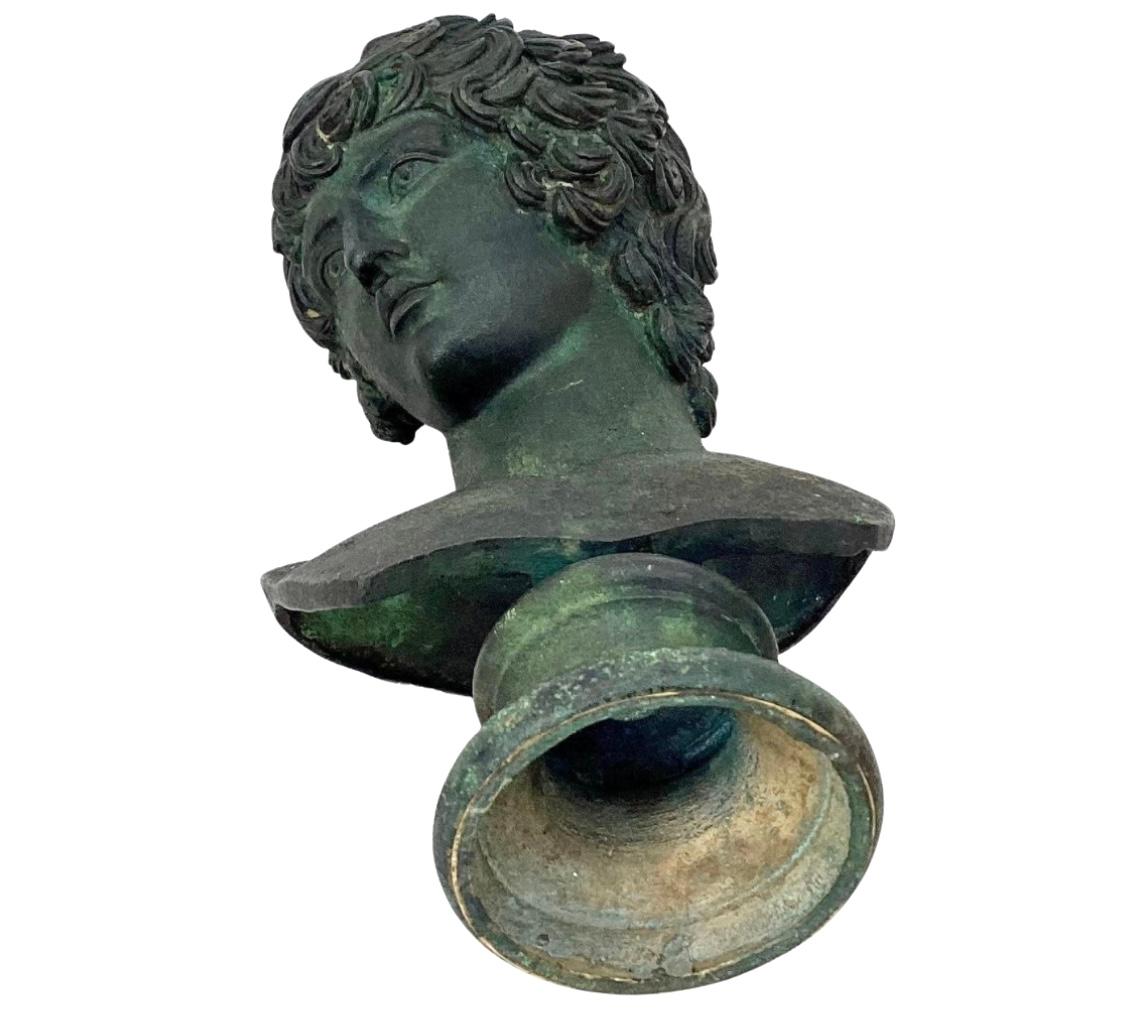 Small Grand Tour Bronze Bust of Antinous 1