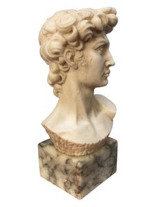 Small Grand Tour Style Souvenir Of David On A Marble Plinth