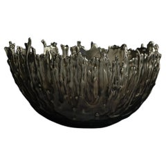 Small Gravity Bowl in Patinated Cast Bronze by William Guillon