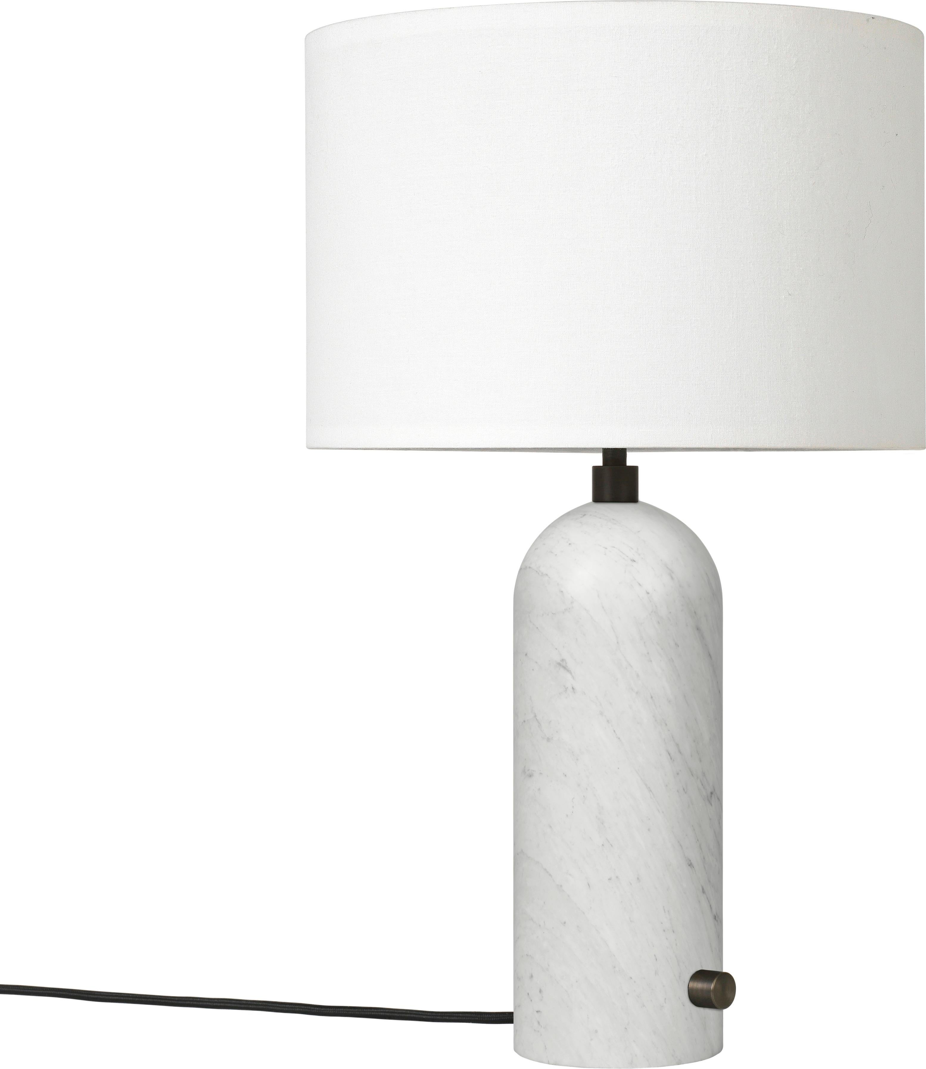 Scandinavian Modern Small 'Gravity' Marble Table Lamp by Space Copenhagen for Gubi in White For Sale