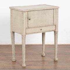 Small Gray Painted Cabinet Side Table, Sweden circa 1880