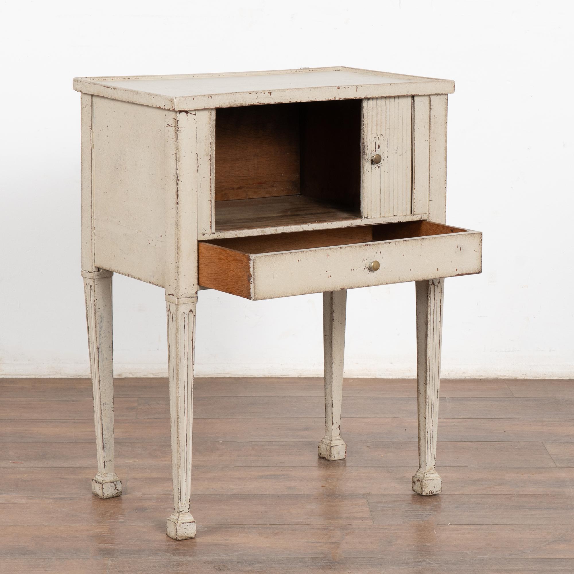 Country Small Gray Painted Cabinet Side Table, Sweden circa 1880