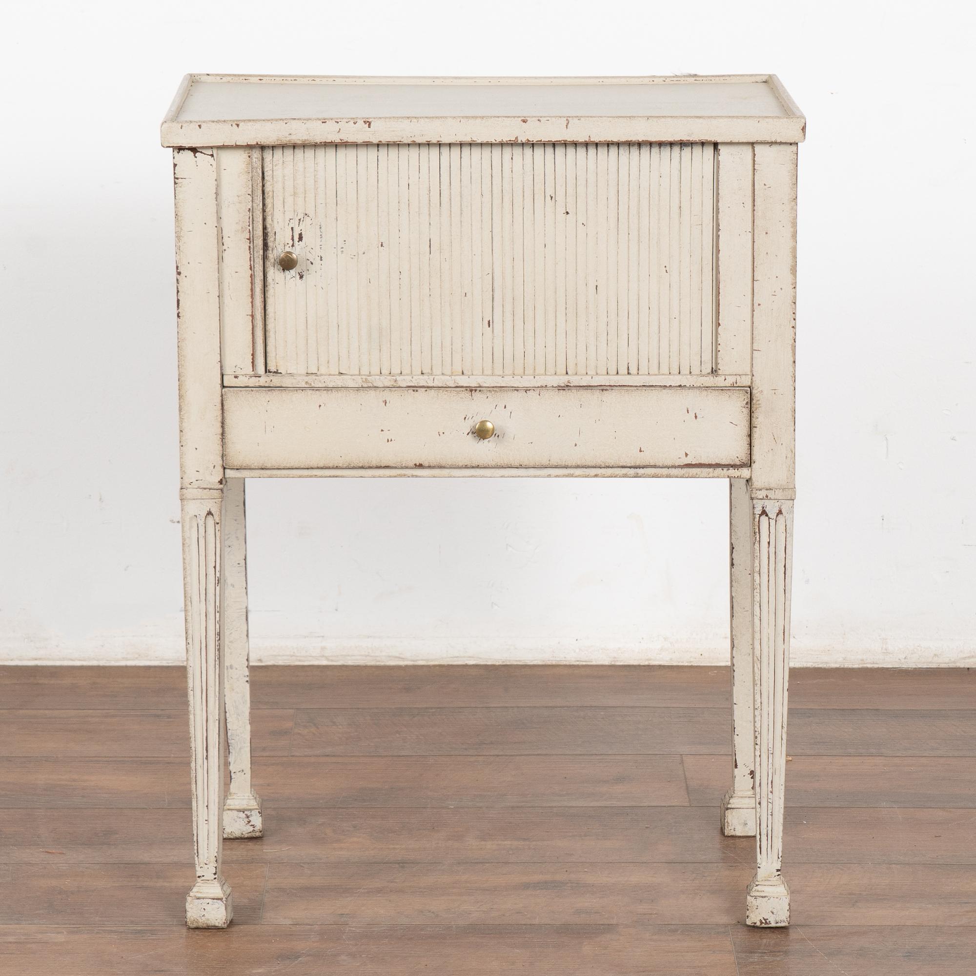 Swedish Small Gray Painted Cabinet Side Table, Sweden circa 1880
