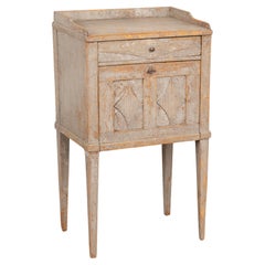 Small Gray Painted Gustavian Cabinet Nightstand, Sweden circa 1840