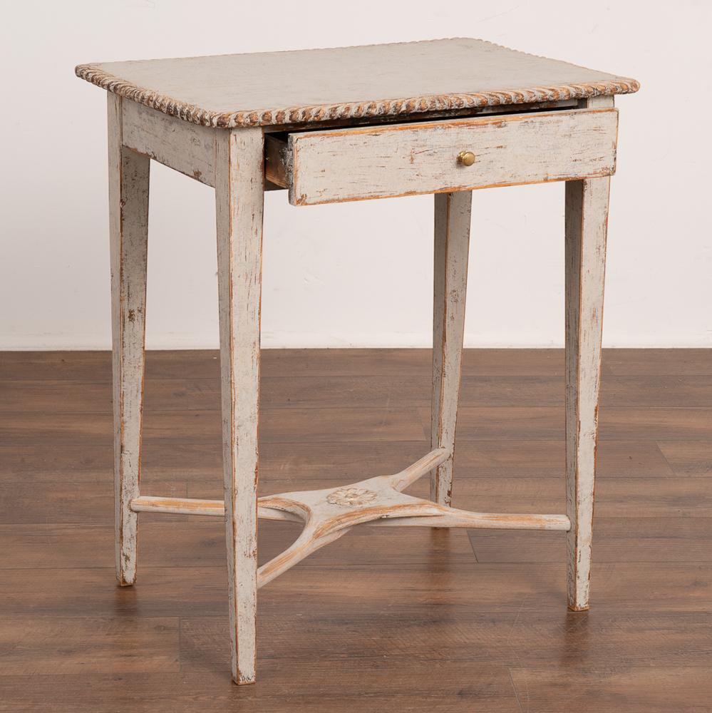 Swedish Small Gray Painted Gustavian Side Table, Sweden, circa 1880